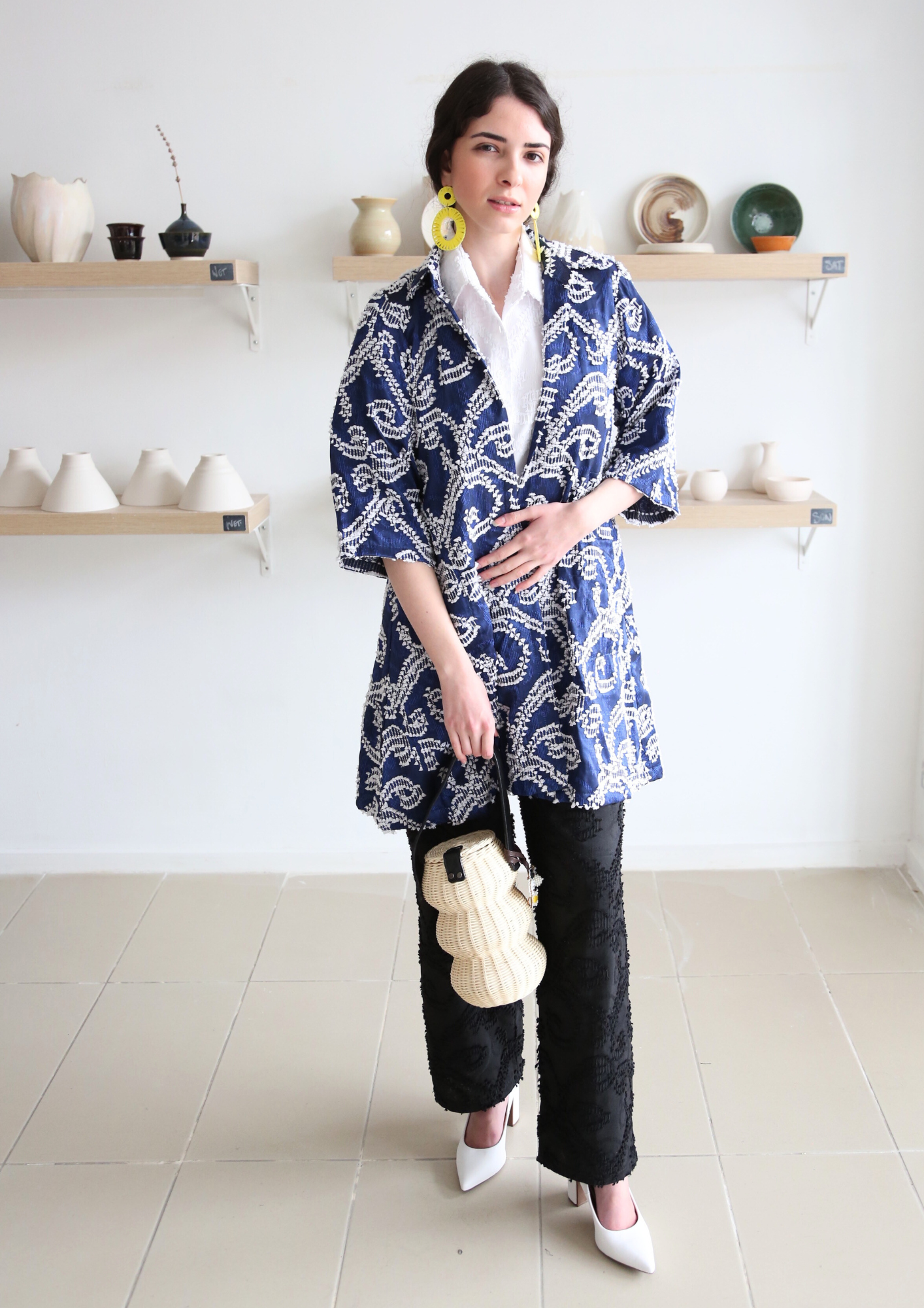 Alice collared long outerwear