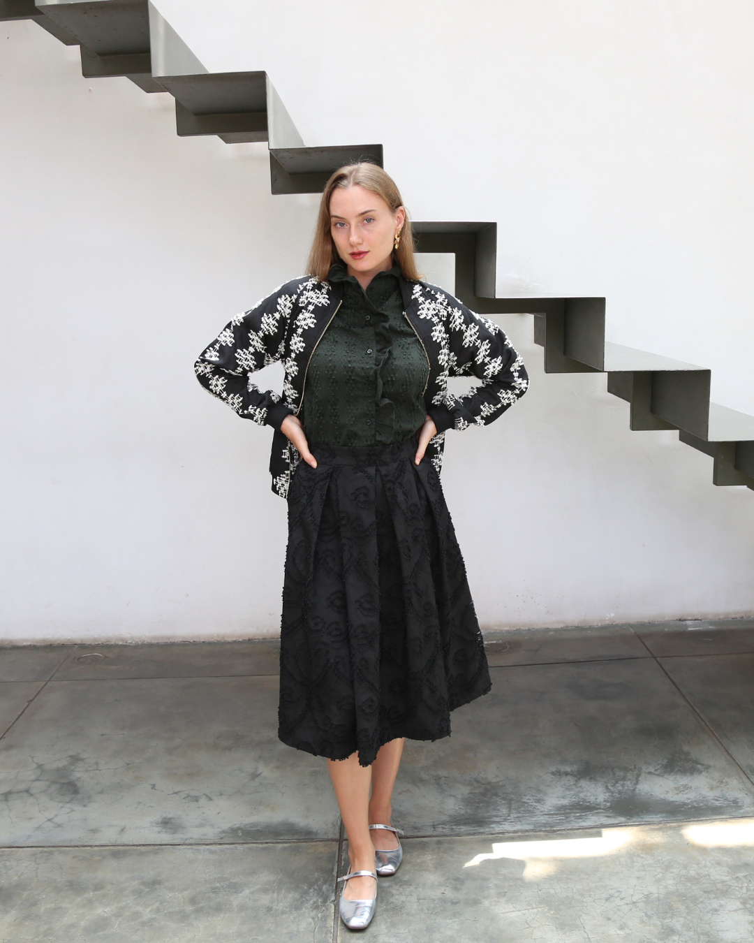 Ruping bomber jacket in tenun