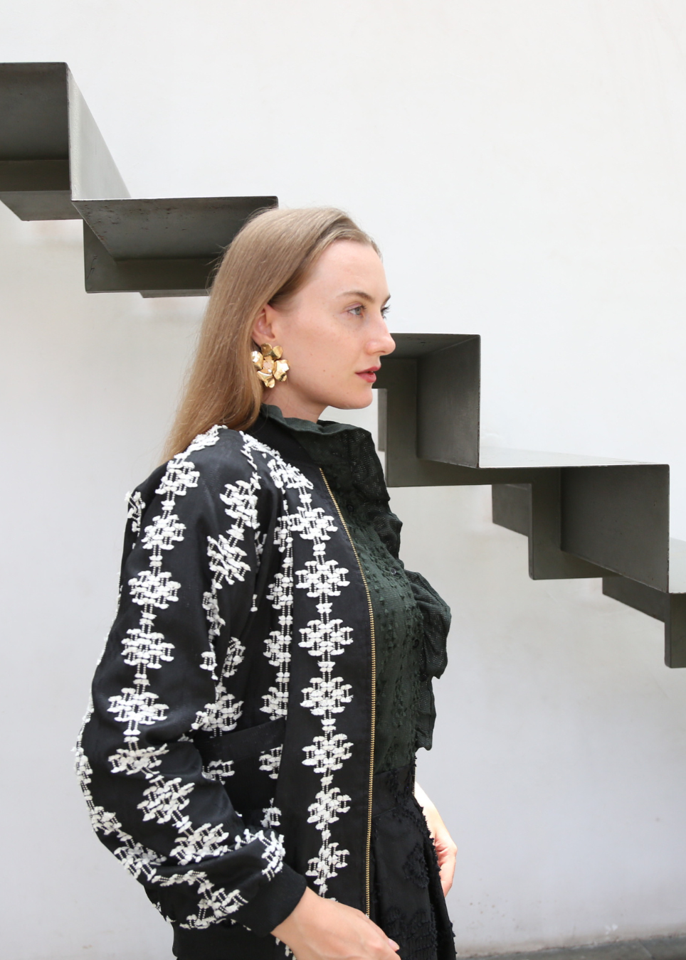 Ruping bomber jacket in tenun