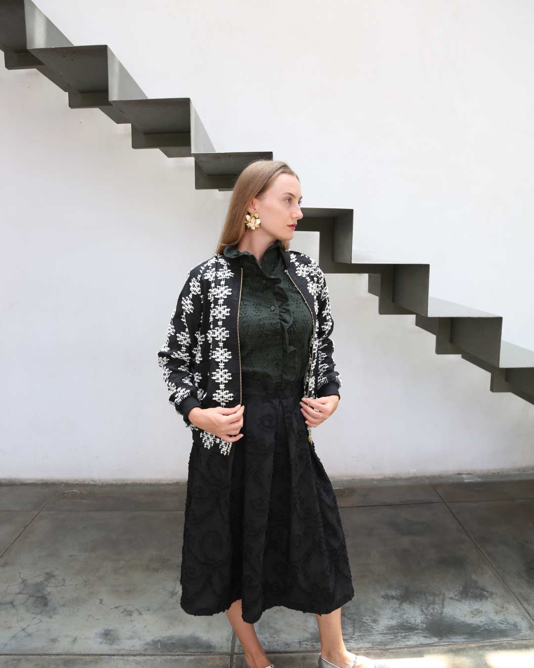 Ruping bomber jacket in tenun