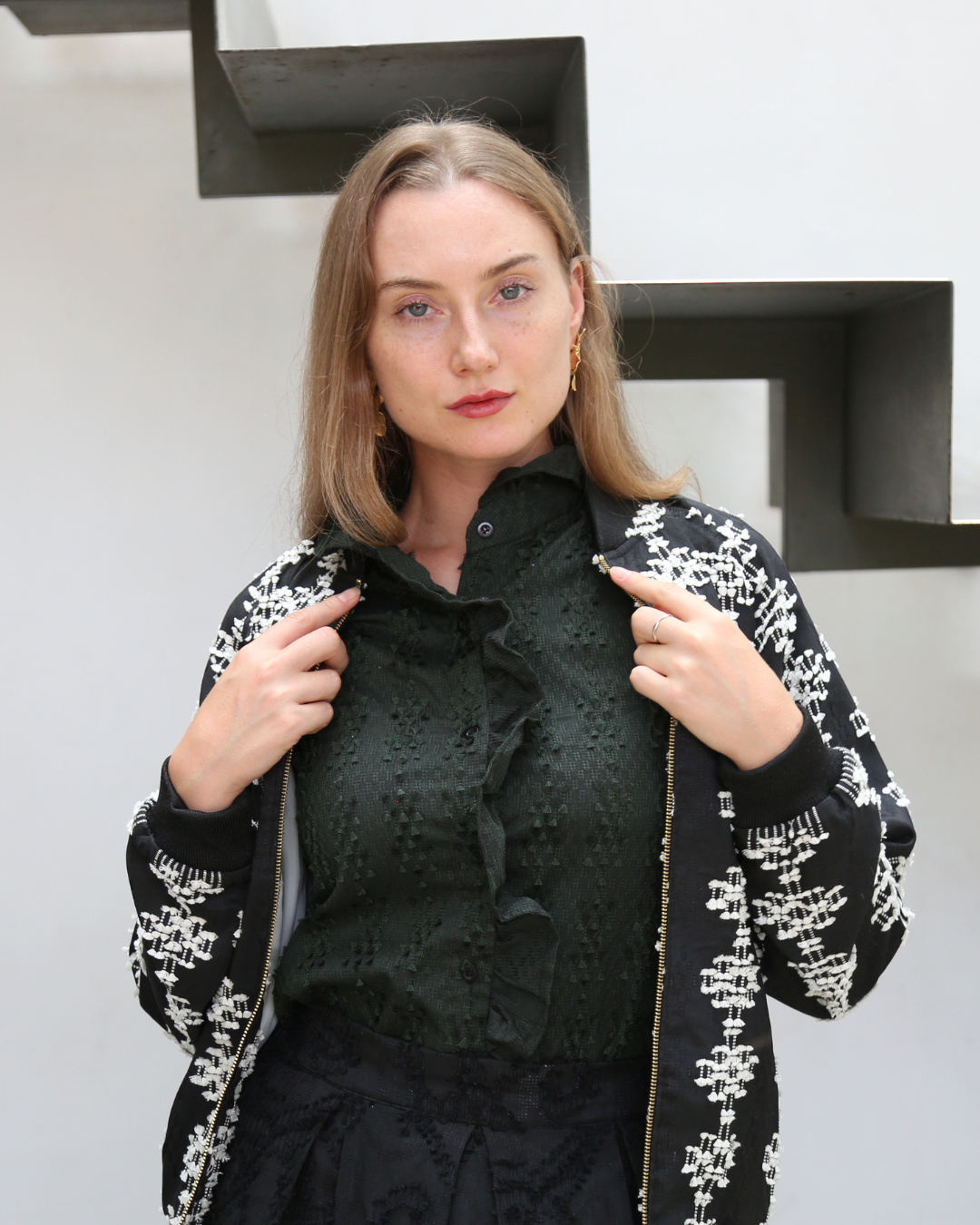 Ruping bomber jacket in tenun