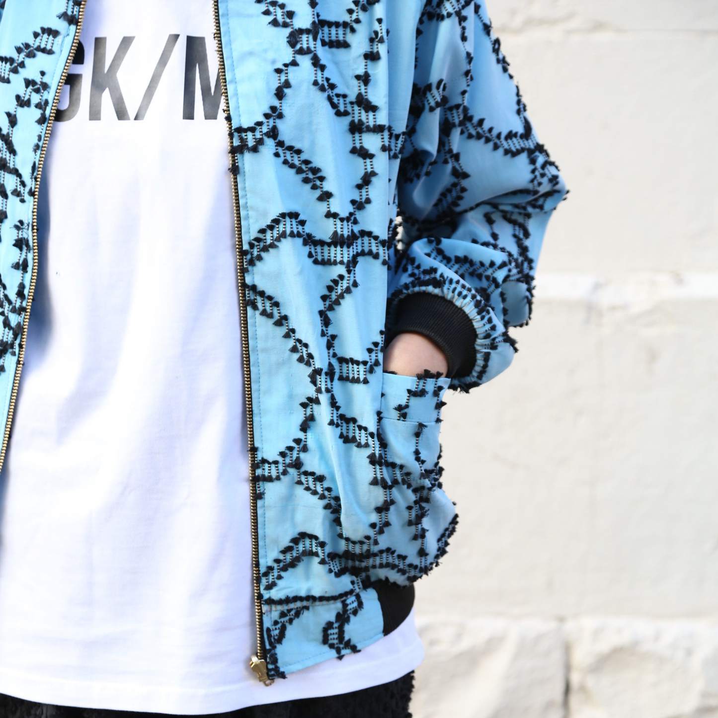 Ruping bomber jacket in tenun