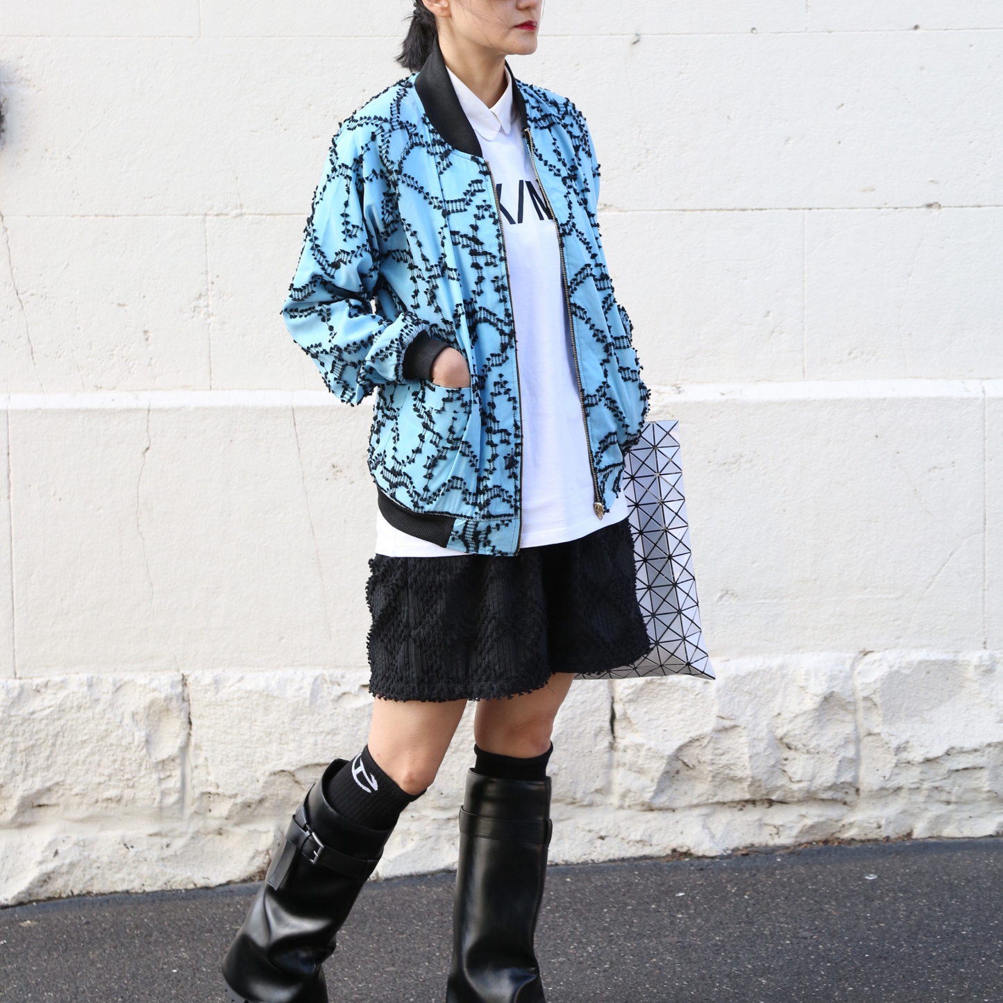 Ruping bomber jacket in tenun