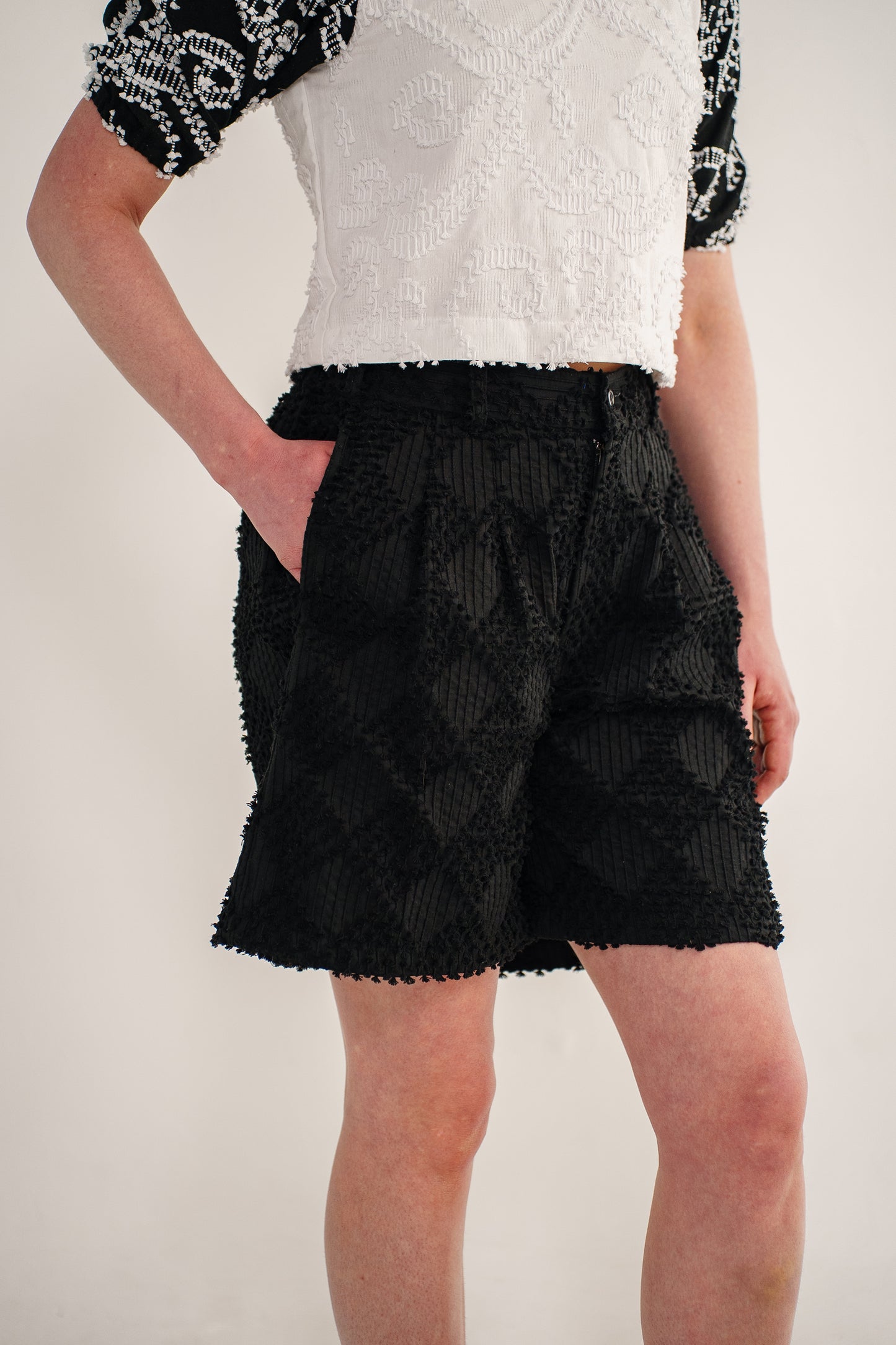 Olive 2-tone top in tenun