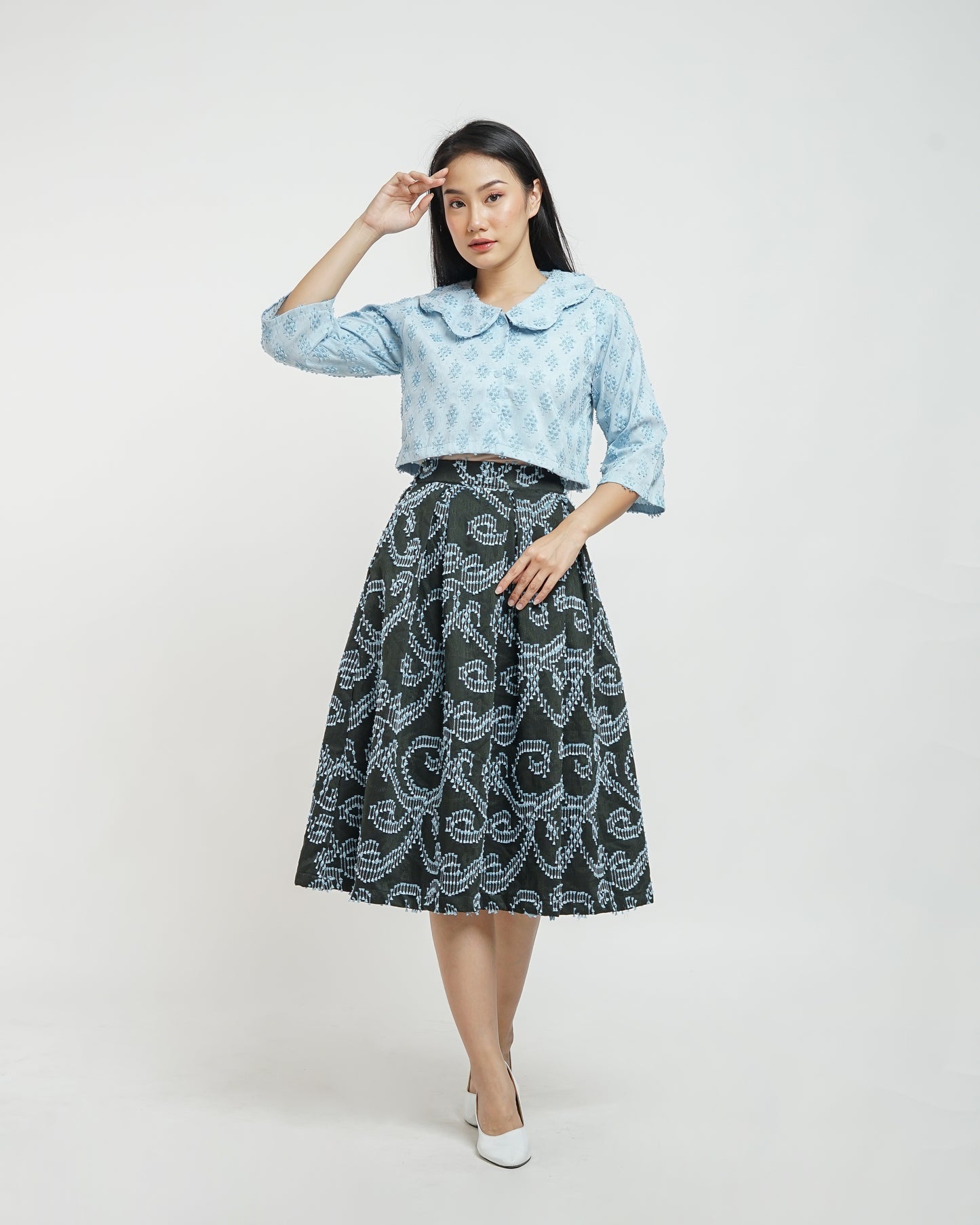 Gabrielle scalloped shirt