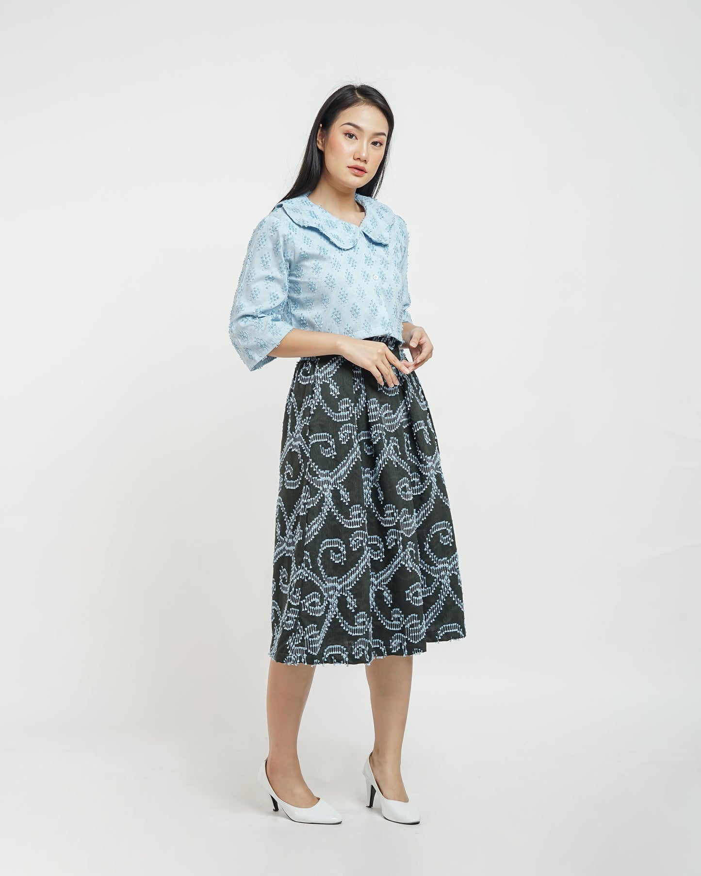 Gabrielle scalloped shirt