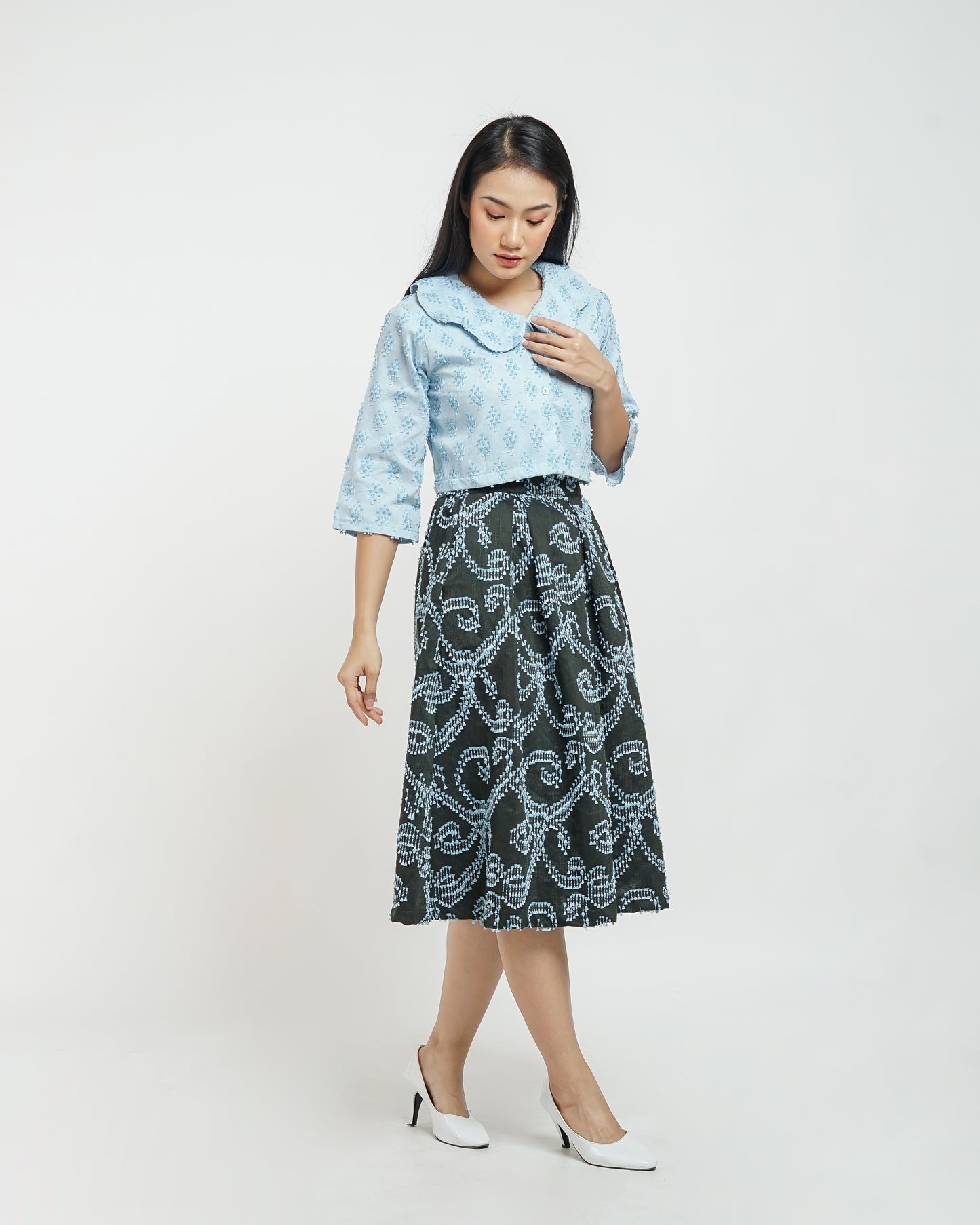 Gabrielle scalloped shirt
