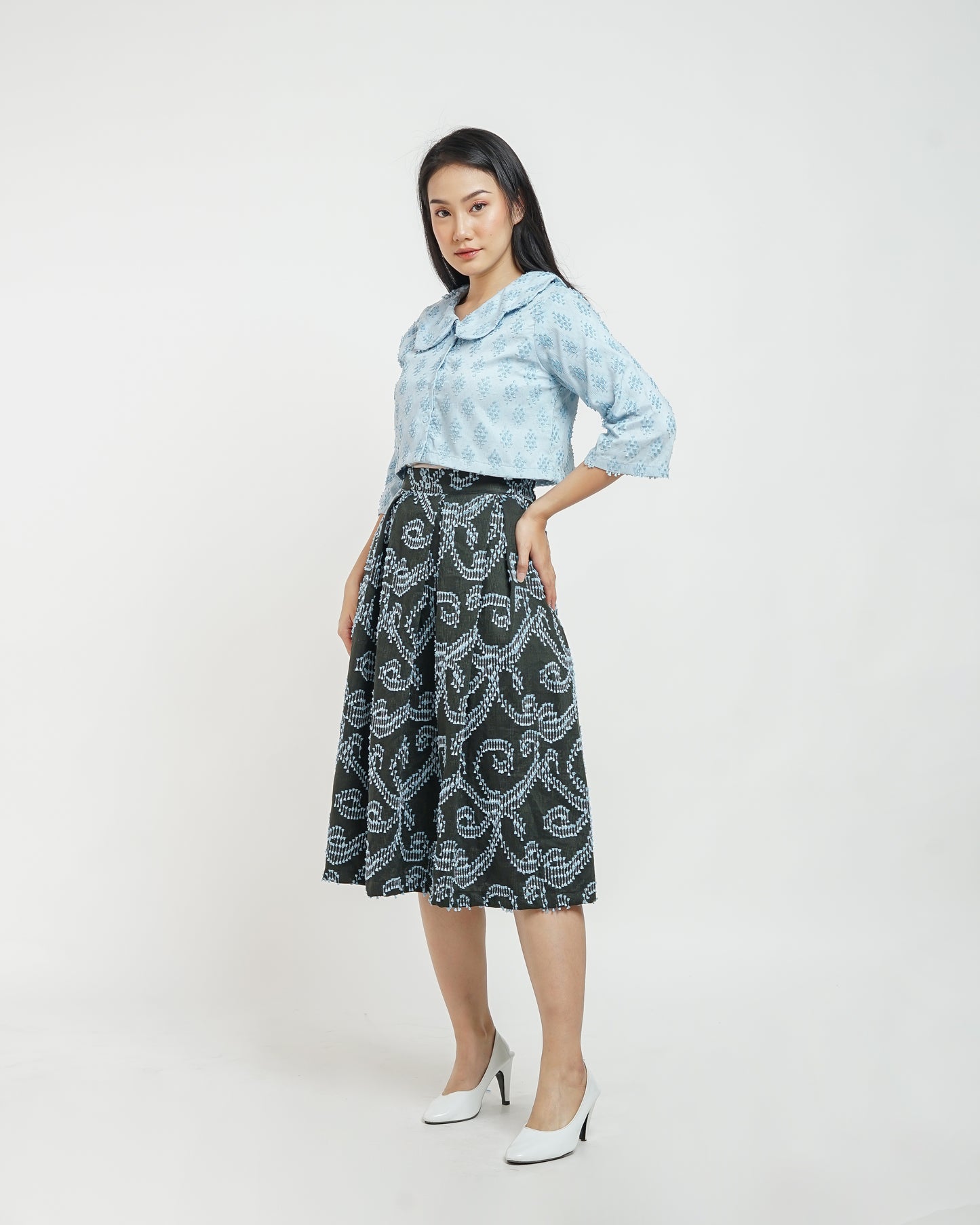 Gabrielle scalloped shirt