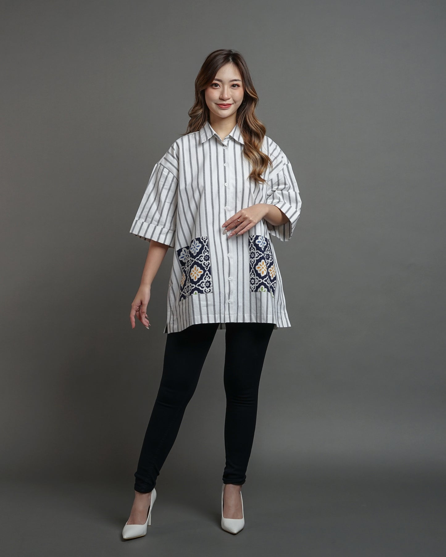 Sabita lurik oversized shirt