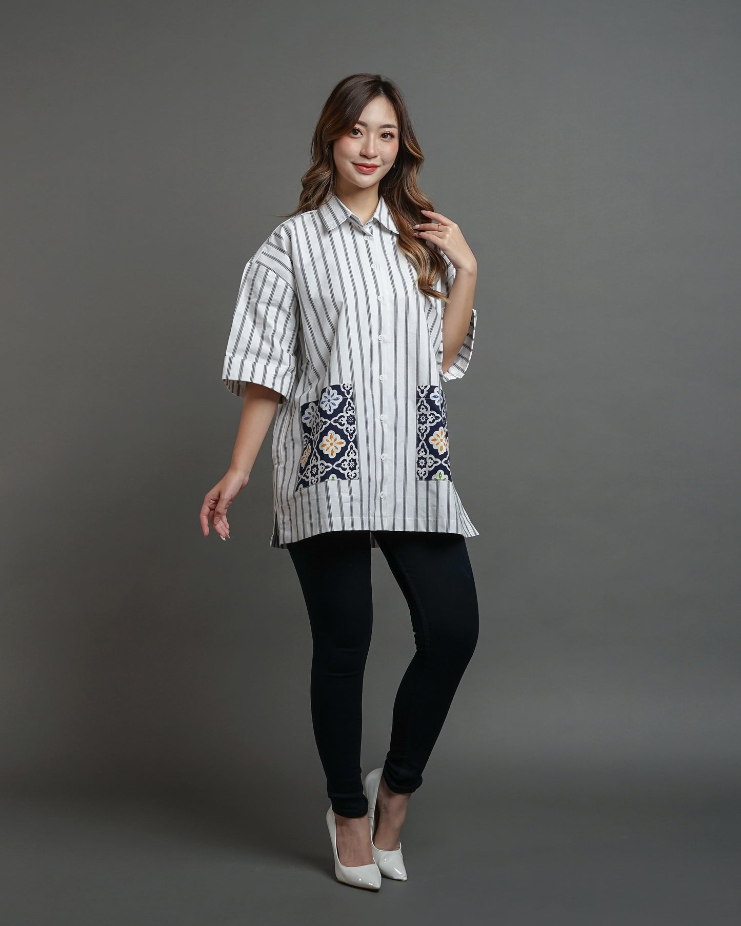 Sabita lurik oversized shirt