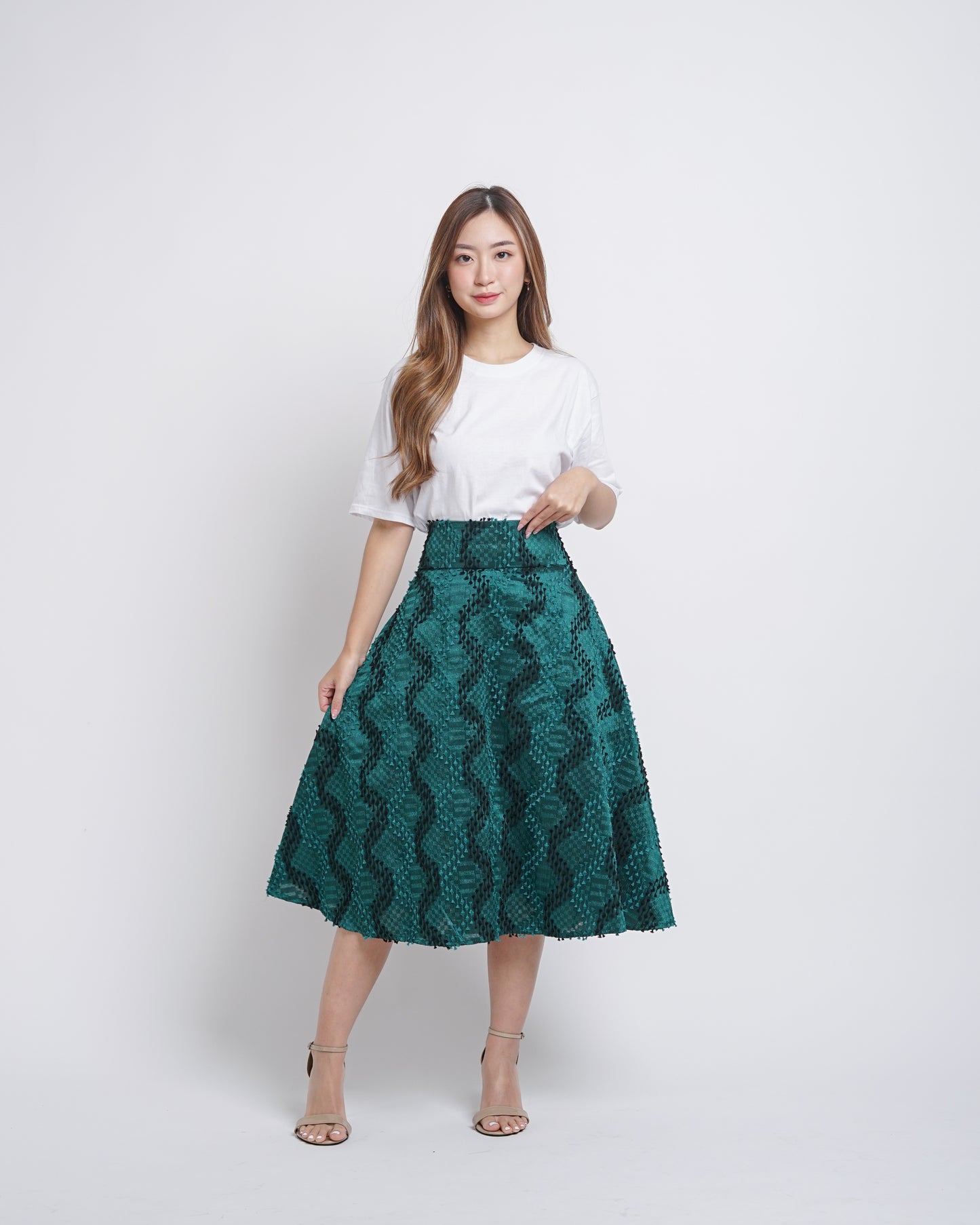 Lydia tenun high-waisted skirt