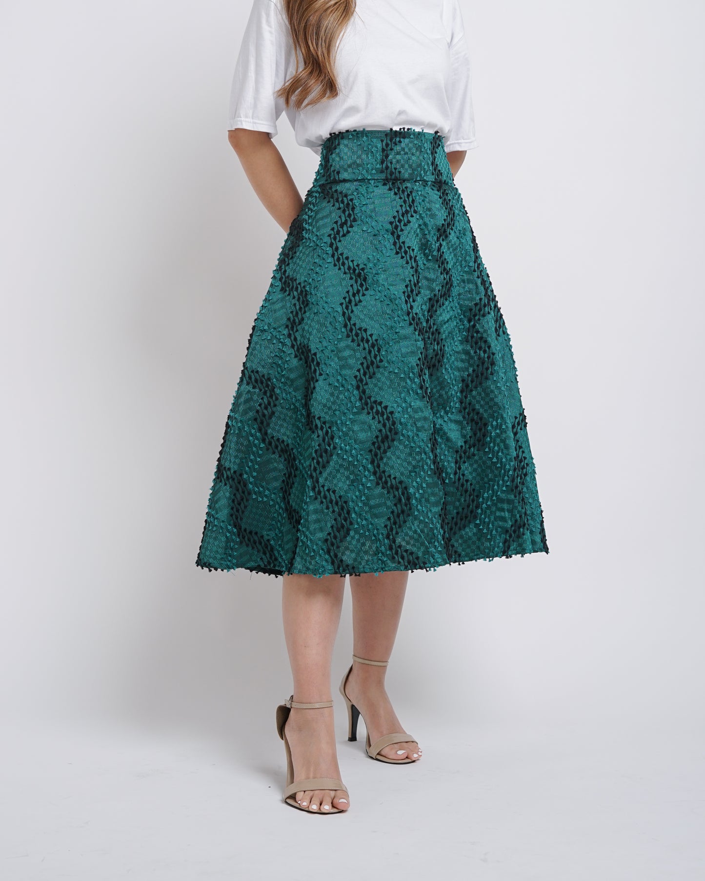 Lydia tenun high-waisted skirt