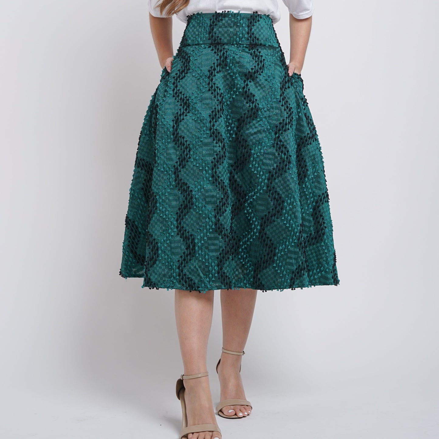Lydia tenun high-waisted skirt