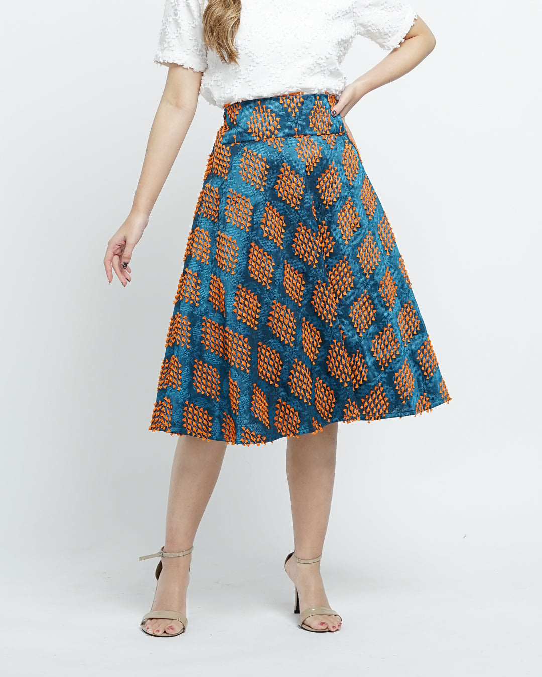 Lydia tenun high-waisted skirt