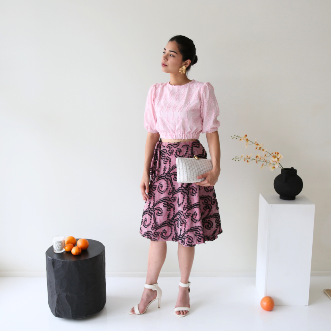 Lilith wrap skirt in tenun