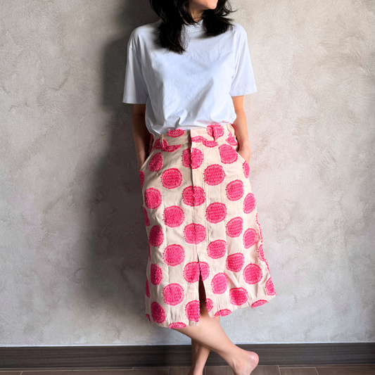April slit skirt in tenun polka dot
