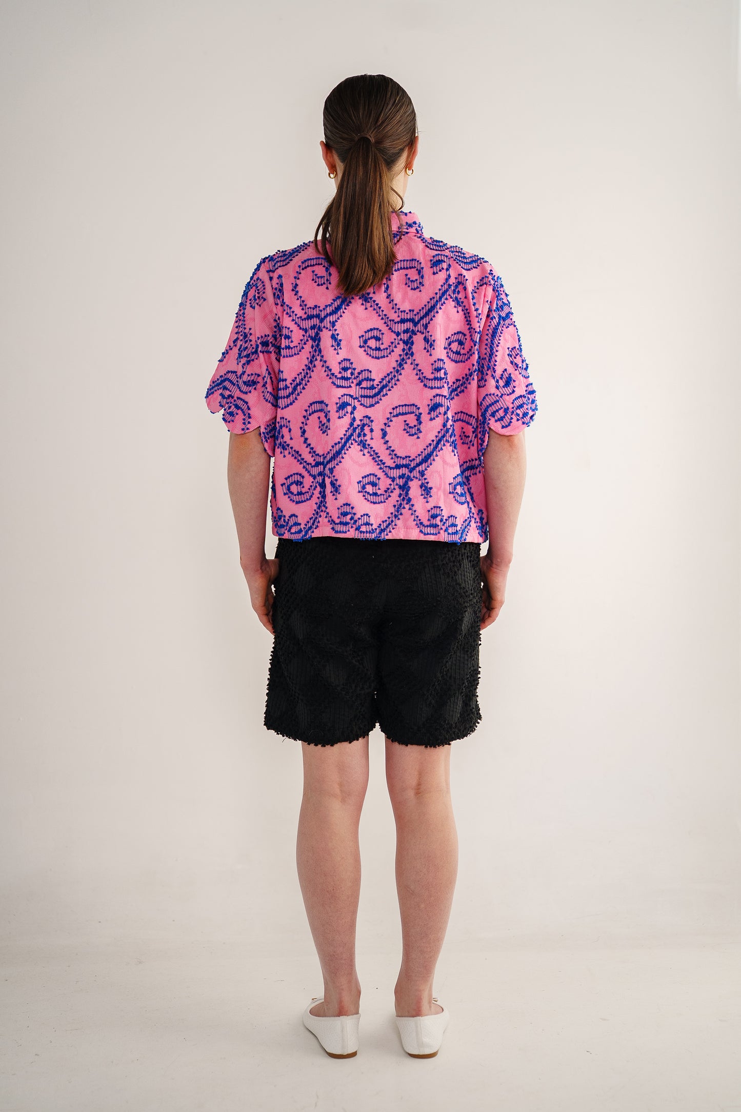 Lindsay scalloped shirt in tenun