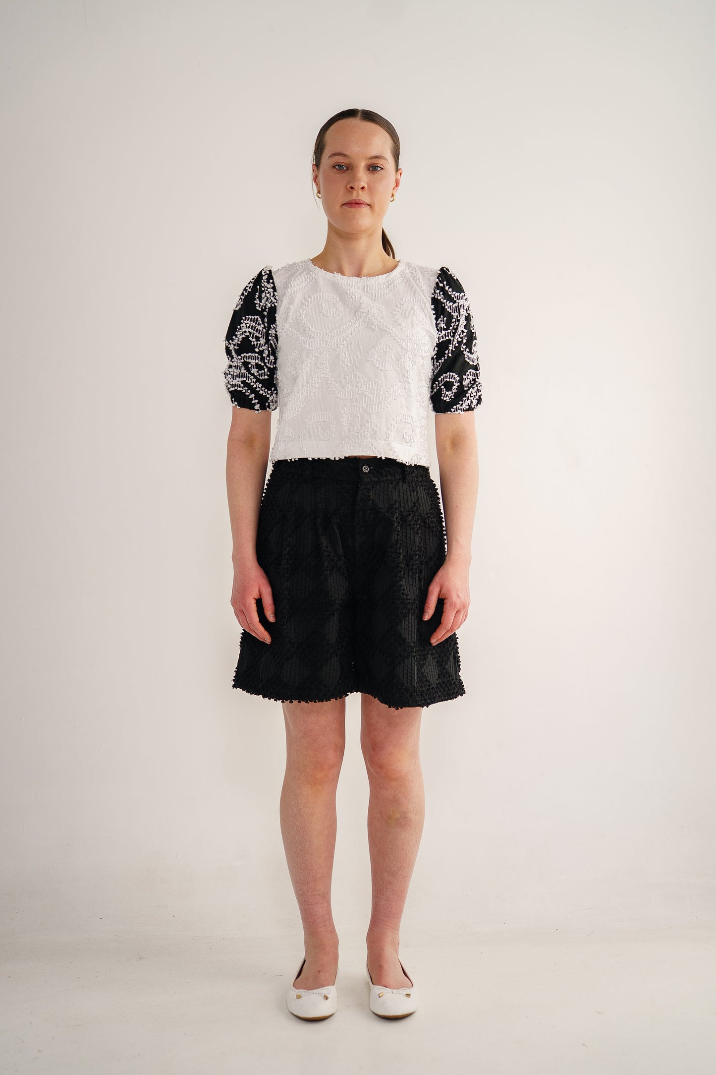 Olive 2-tone top in tenun