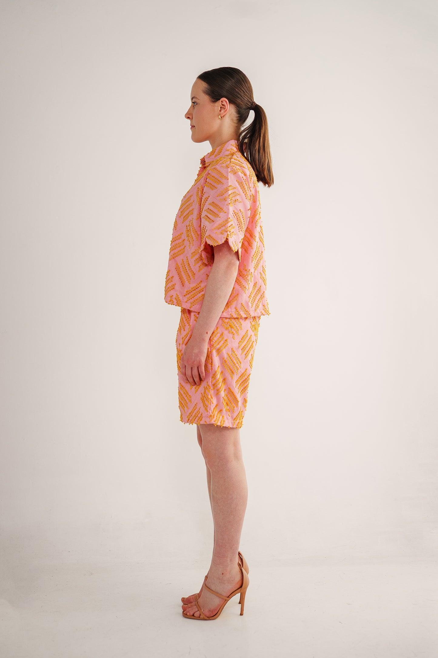 Lindsay scalloped shirt in tenun