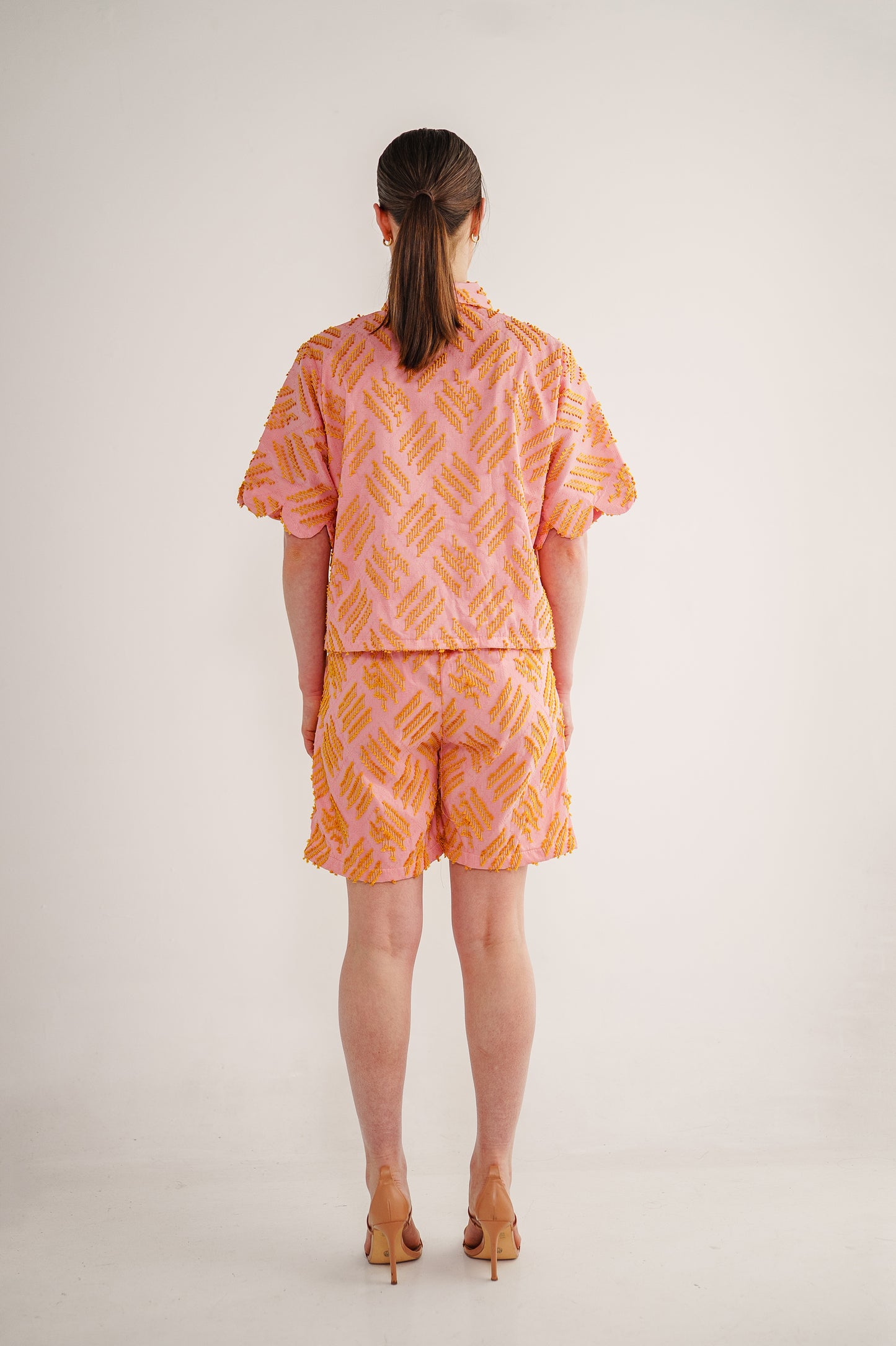 Lindsay scalloped shirt in tenun