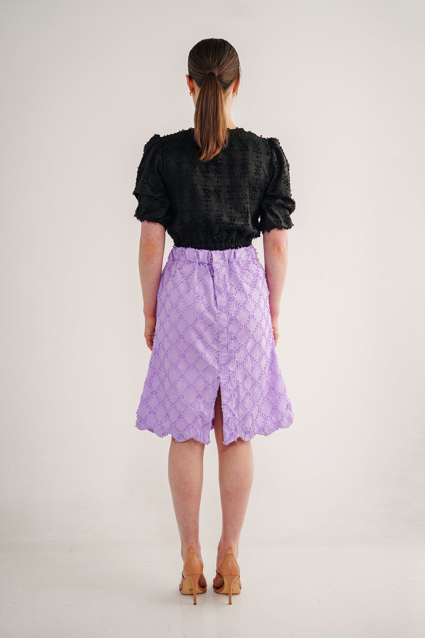 Margot scalloped skirt in tenun