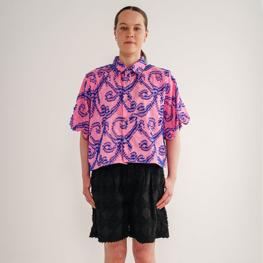 Lindsay scalloped shirt in tenun