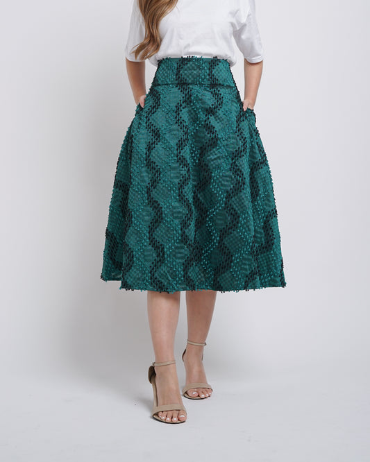 Lydia tenun high-waisted skirt